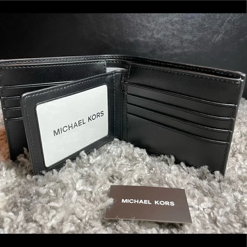 NWT Michael Kors Mens Pebbled Leather Billfold Wallet